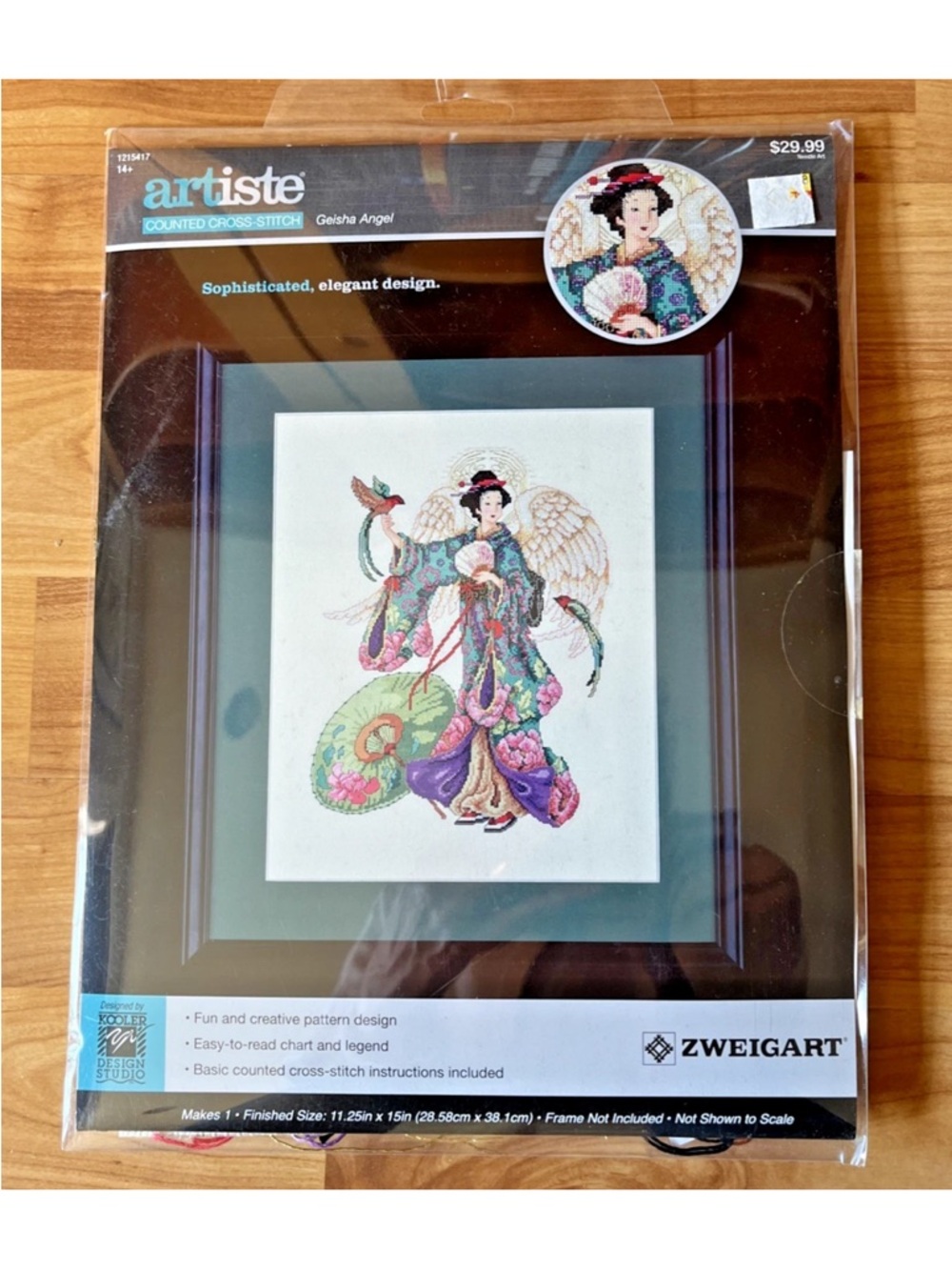 Artiste Cross Stich Kit Geisha Angel #1215417 Zweigart NEW OPEN - (11.25 x 15)